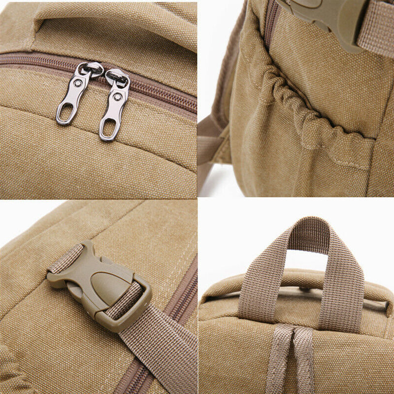 Canvas Backpack School Rucksack Laptop Notebook