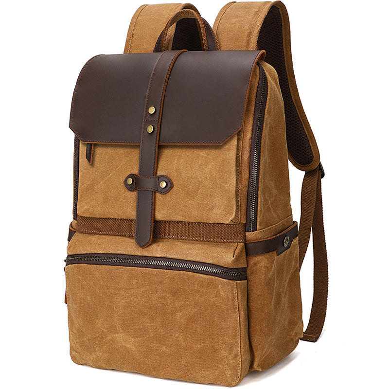 Waxed Canvas Backpack Student Casual Bag