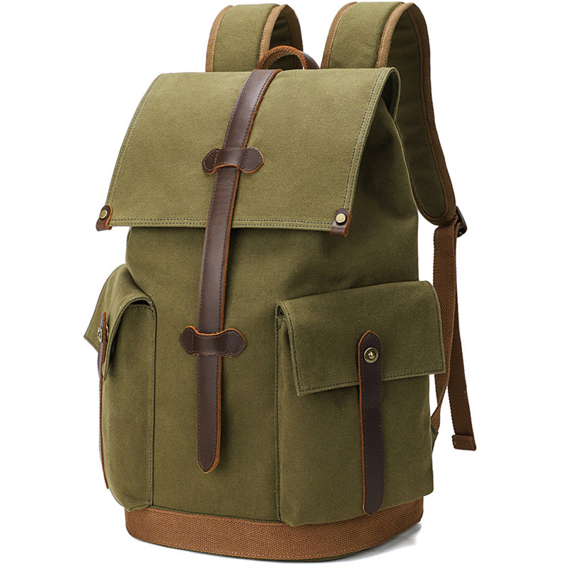 Durable Canvas Backpack Retro Travel Bookbag