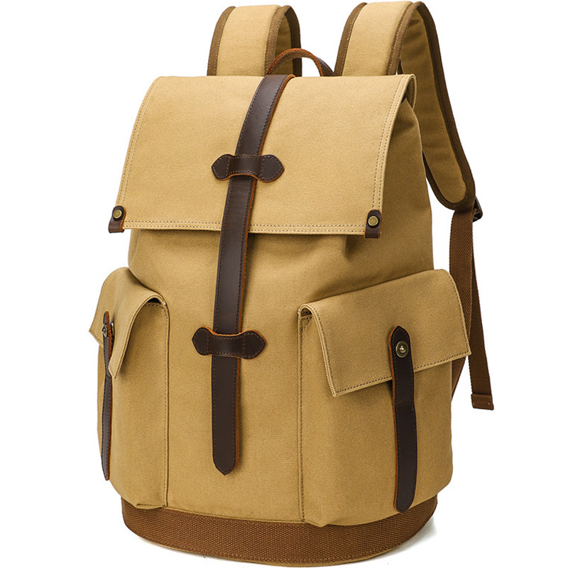 Durable Canvas Backpack Retro Travel Bookbag