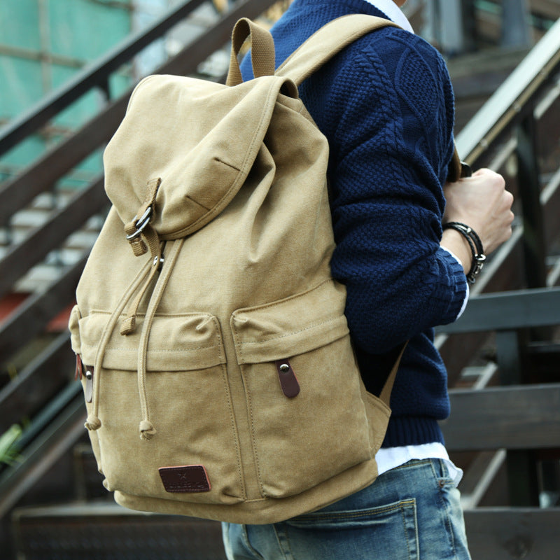 Cotton Canvas Backpack with USB Charging Port