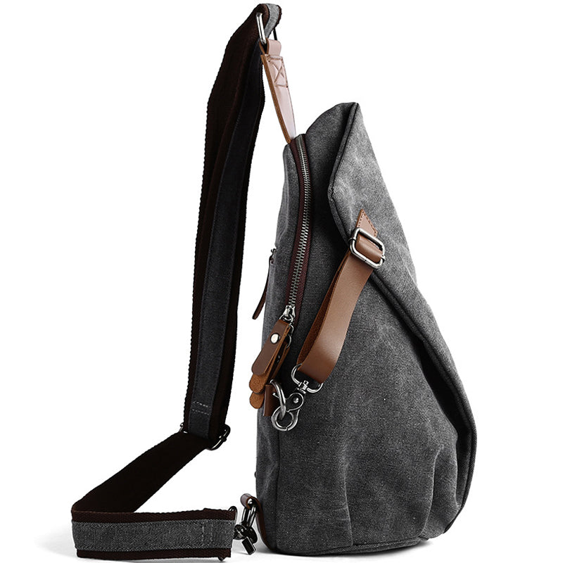 Canvas Rucksack Bag Gym Sling Crossbody Bag