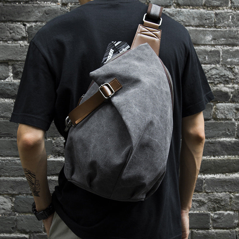 Canvas Rucksack Bag Gym Sling Crossbody Bag
