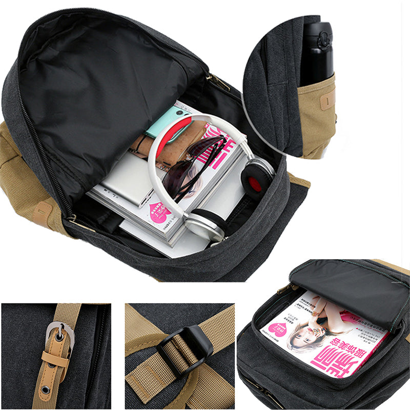 Contrast Color High Quality Canvas Backpack