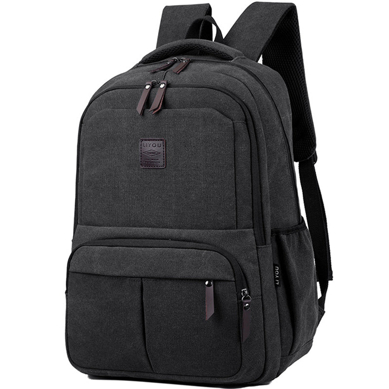 Men Laptop Backpack Durable Canvas School Bag
