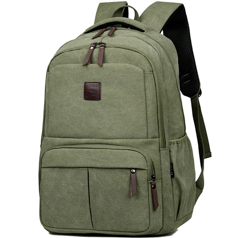 Men Laptop Backpack Durable Canvas School Bag