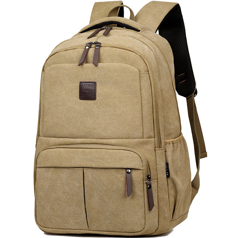 Men Laptop Backpack Durable Canvas School Bag