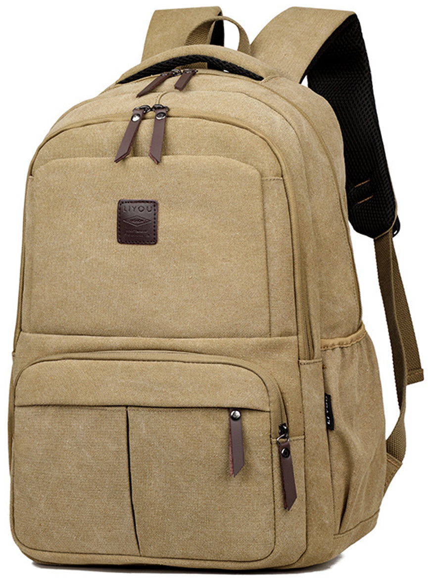 Men Laptop Backpack Durable Canvas School Bag