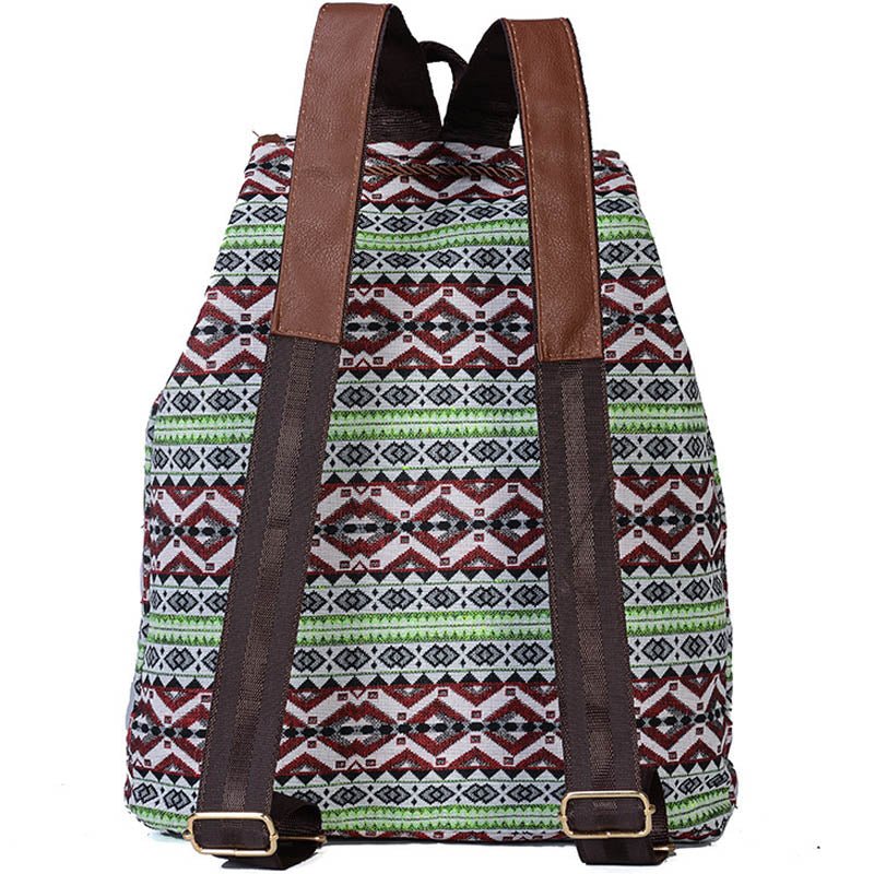 Women Geometric Pattern Flap Backpack