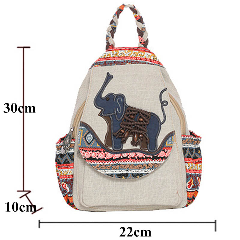 Ethnic Style Canvas Backpack For Women