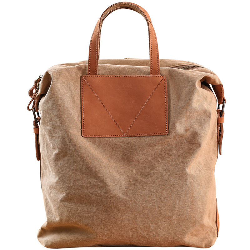 Casual Canvas Leather Backpack School Bag
