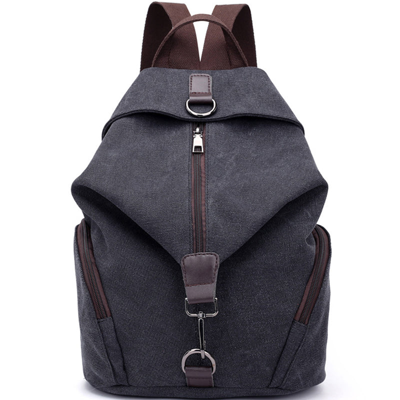 Travel Zipper Backpack Laptop Canvas Bag