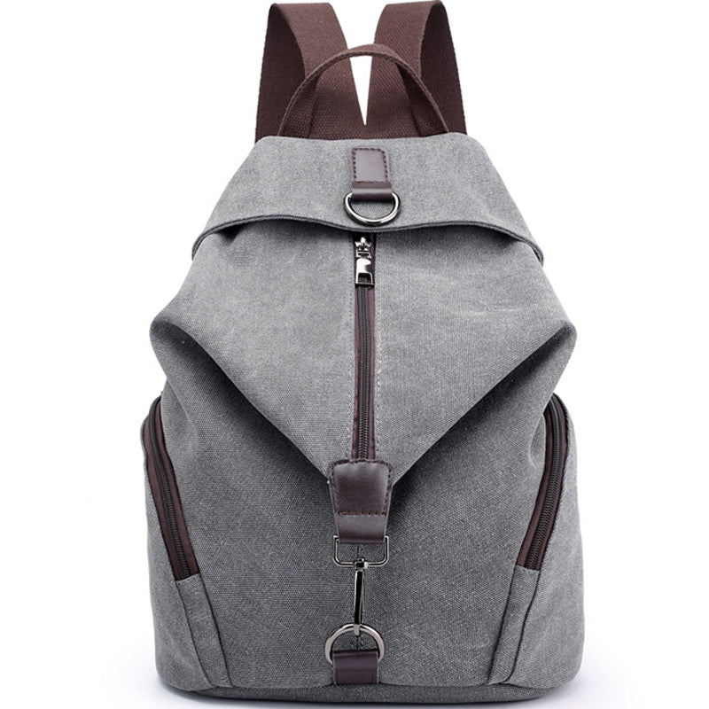 Travel Zipper Backpack Laptop Canvas Bag