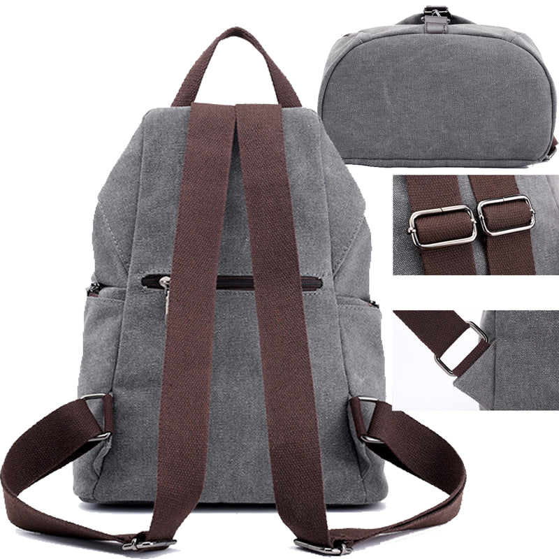 Travel Zipper Backpack Laptop Canvas Bag
