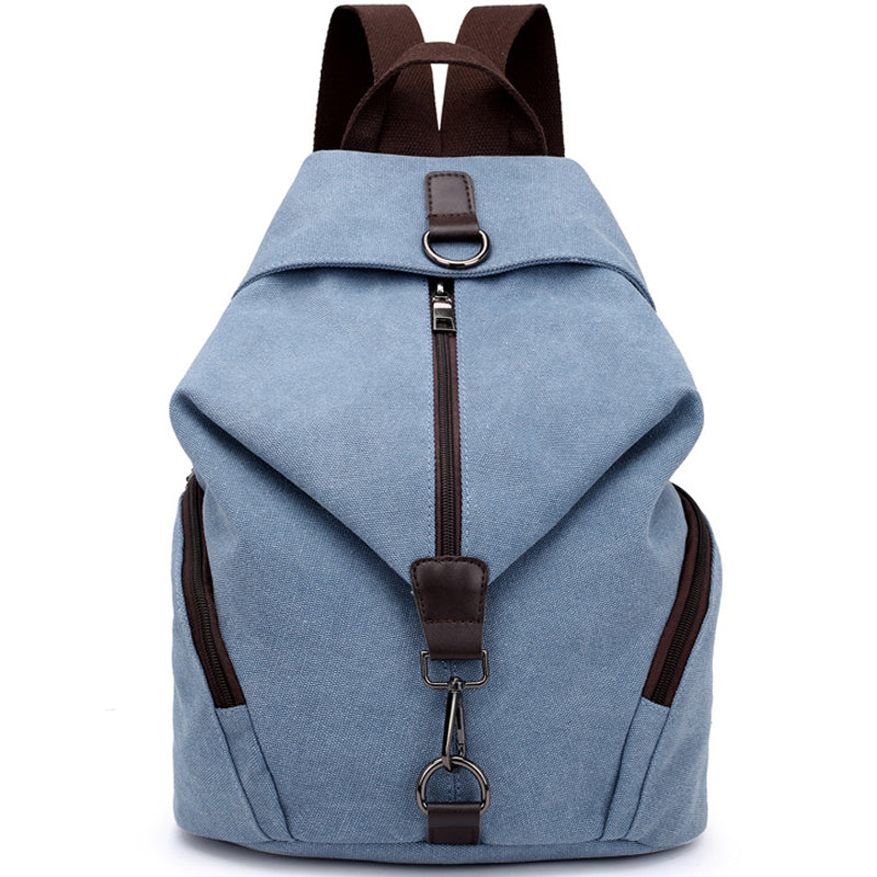 Travel Zipper Backpack Laptop Canvas Bag