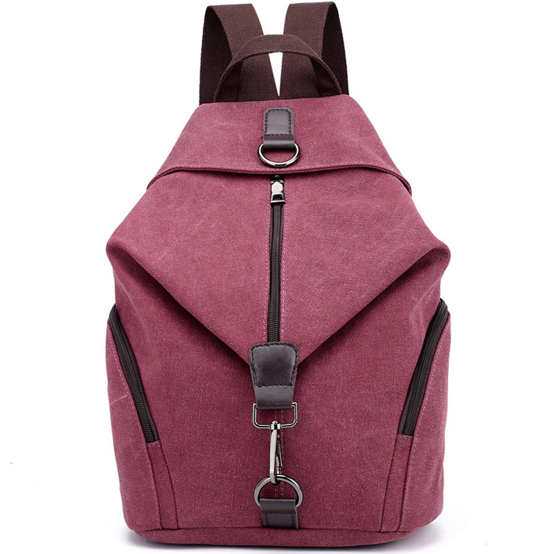 Travel Zipper Backpack Laptop Canvas Bag