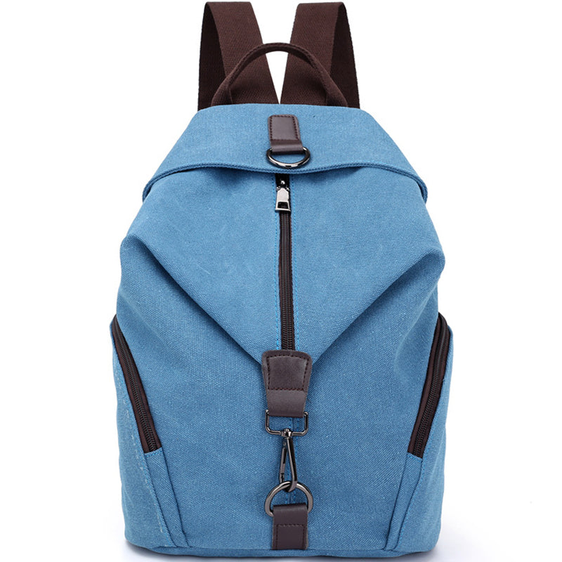 Travel Zipper Backpack Laptop Canvas Bag