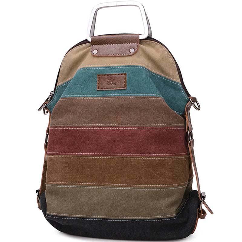 Canvas Multi-Color Tote Students Backpack
