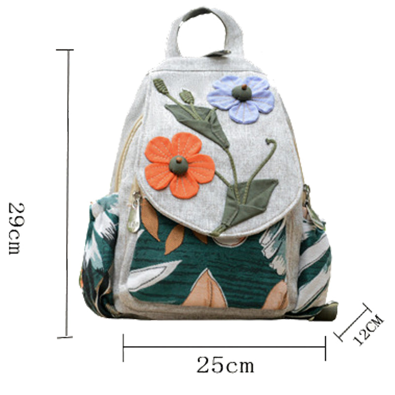 Casual Canvas Backpack Female Travel Bags Retro Bag
