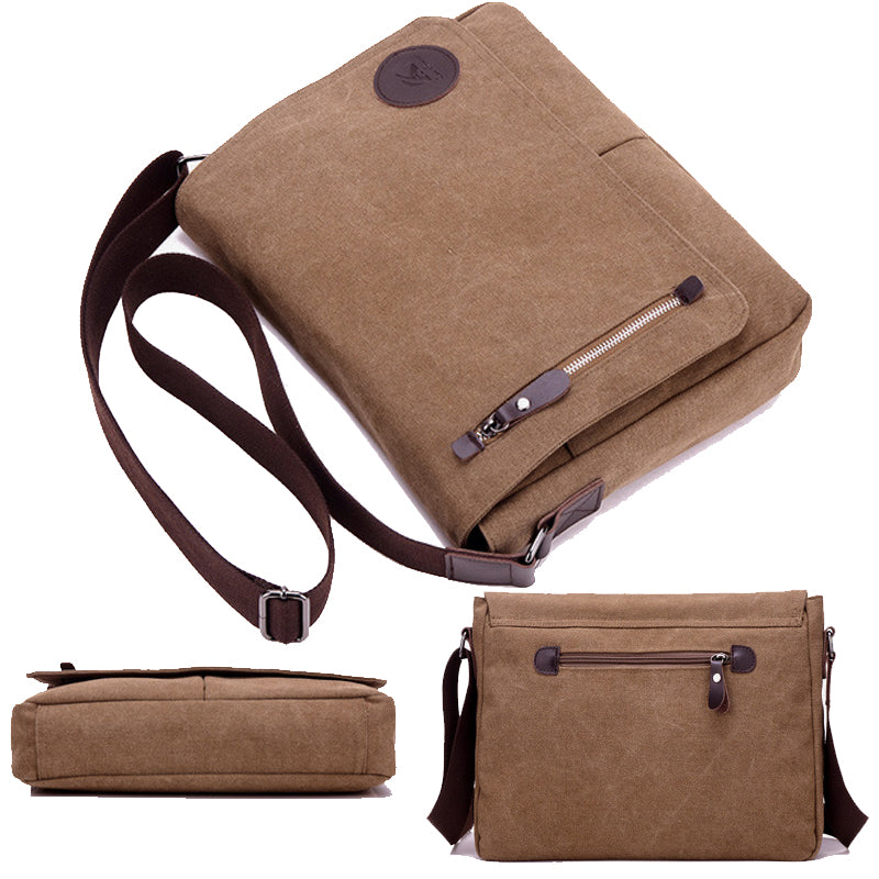 14in Men Canvas Bags Casual Student Satchel