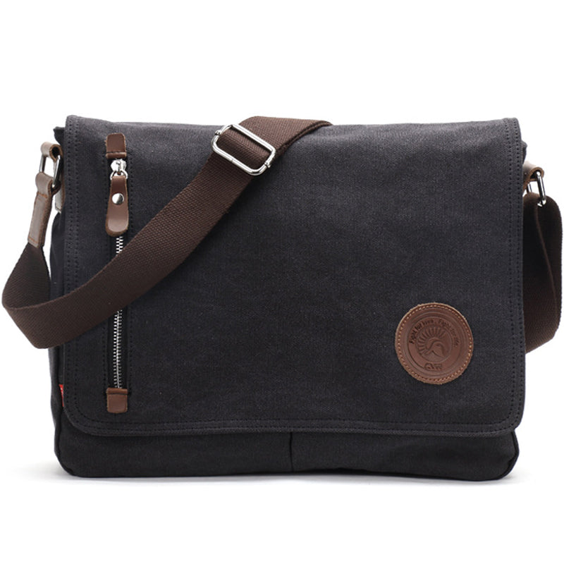 14in Men Canvas Bags Casual Student Satchel