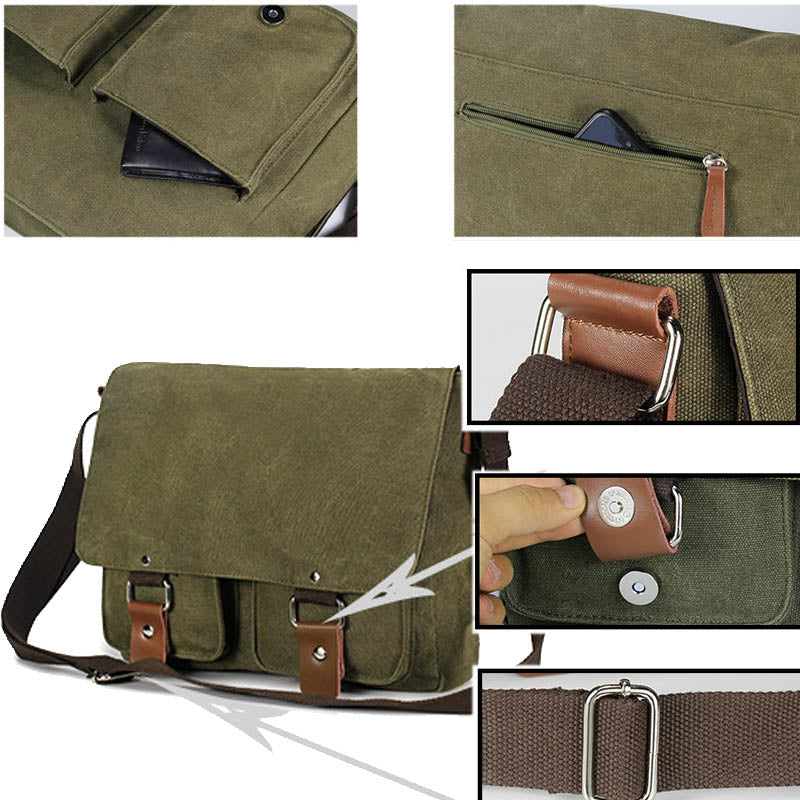 Retro Canvas Shoulder Bag For Students