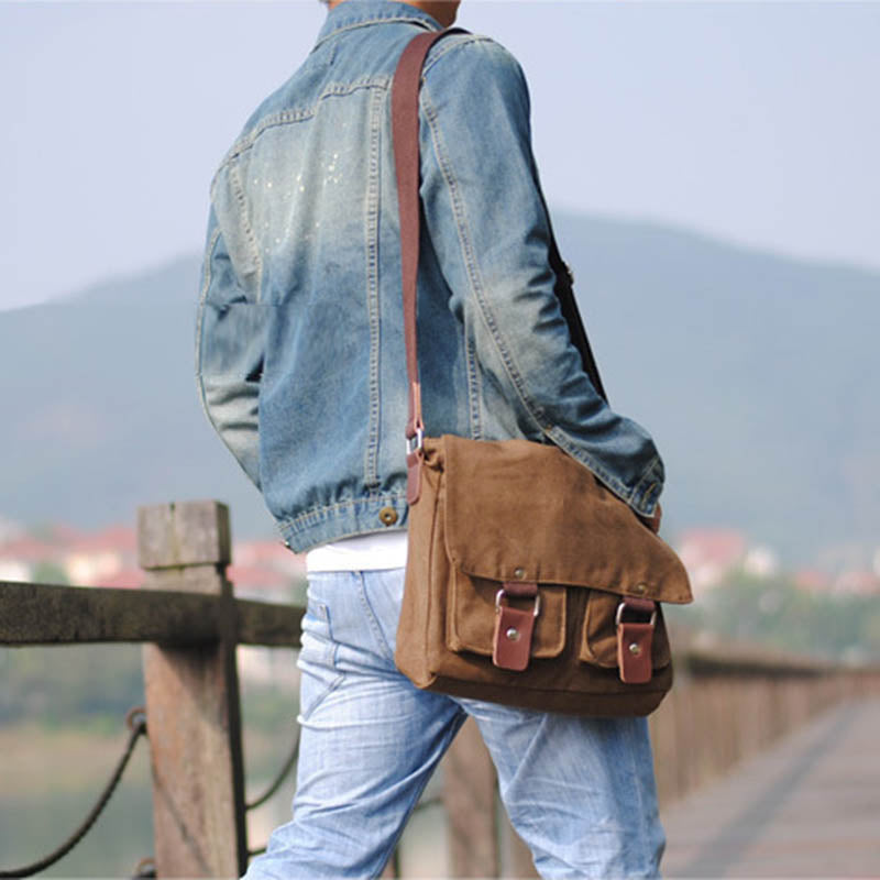 Retro Canvas Shoulder Bag For Students
