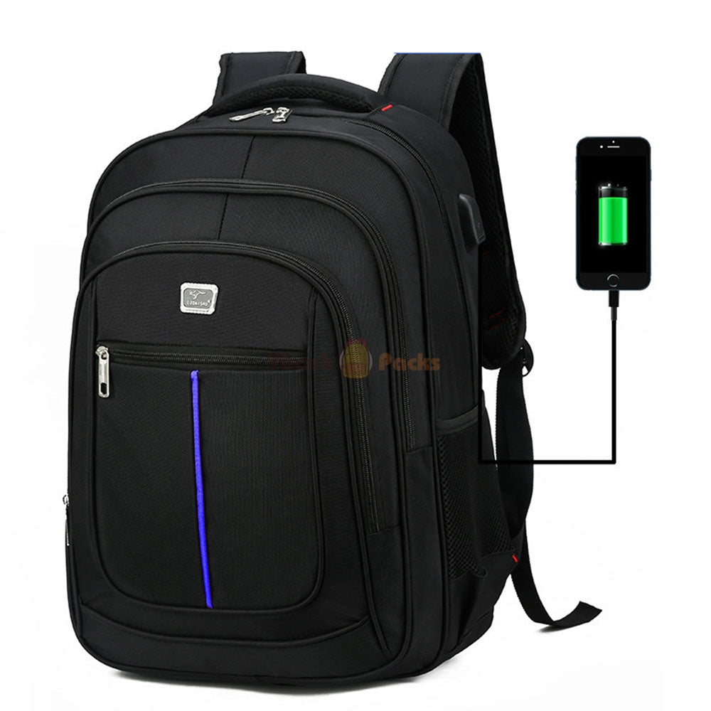 Travel Backpack with USB Charging Port for Teen Boys Oxford Large Capacity School Bag Top Level