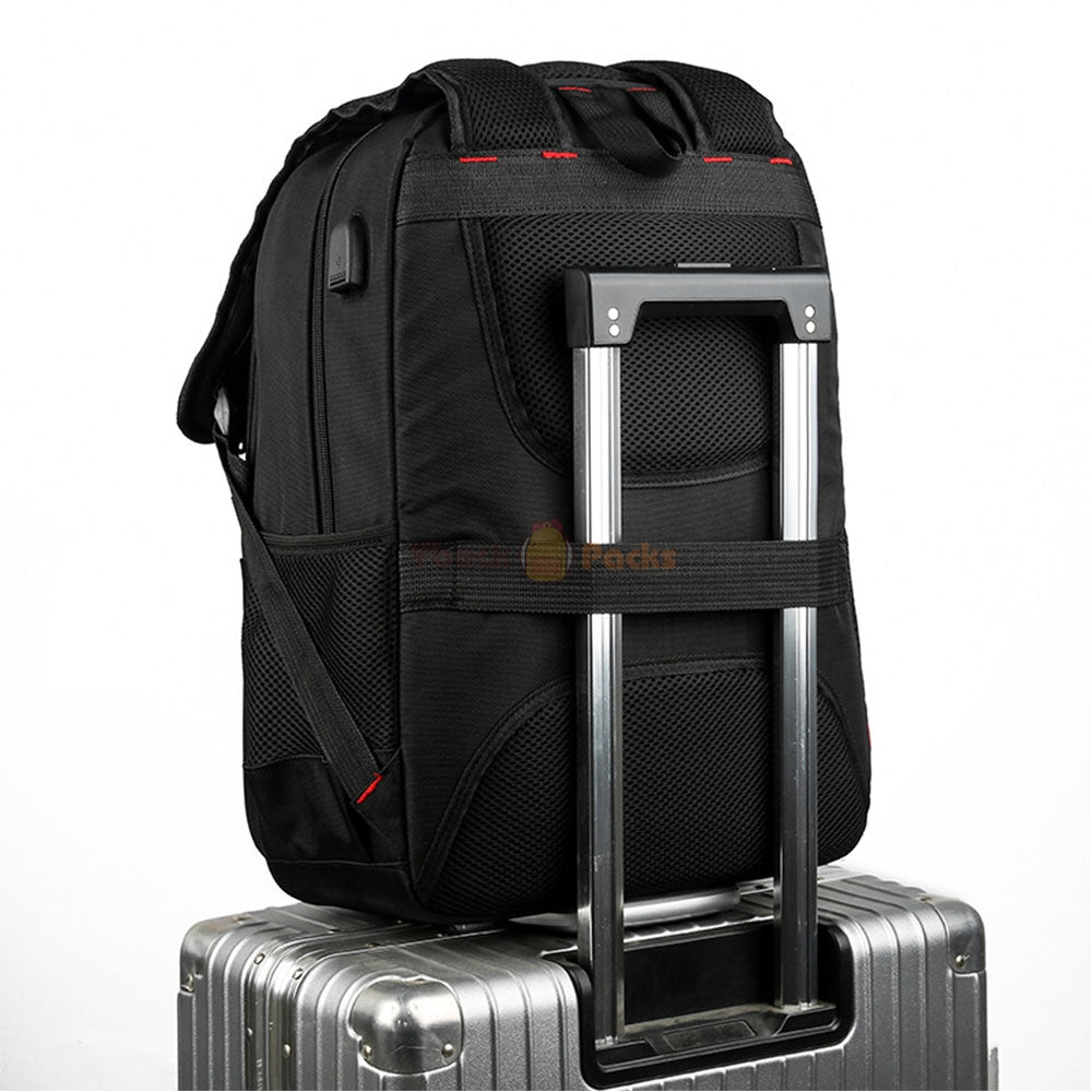 Travel Backpack with USB Charging Port for Teen Boys Oxford Large Capacity School Bag Top Level