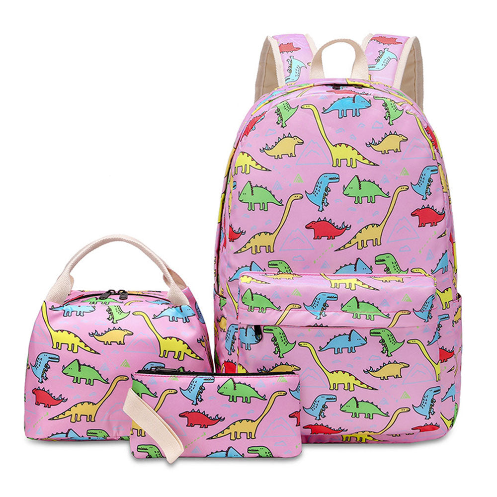 Dinosaur & Unicorn Printing Backpack Sets for Teens Back to School Bookbag for Middle School/Primary School Kids