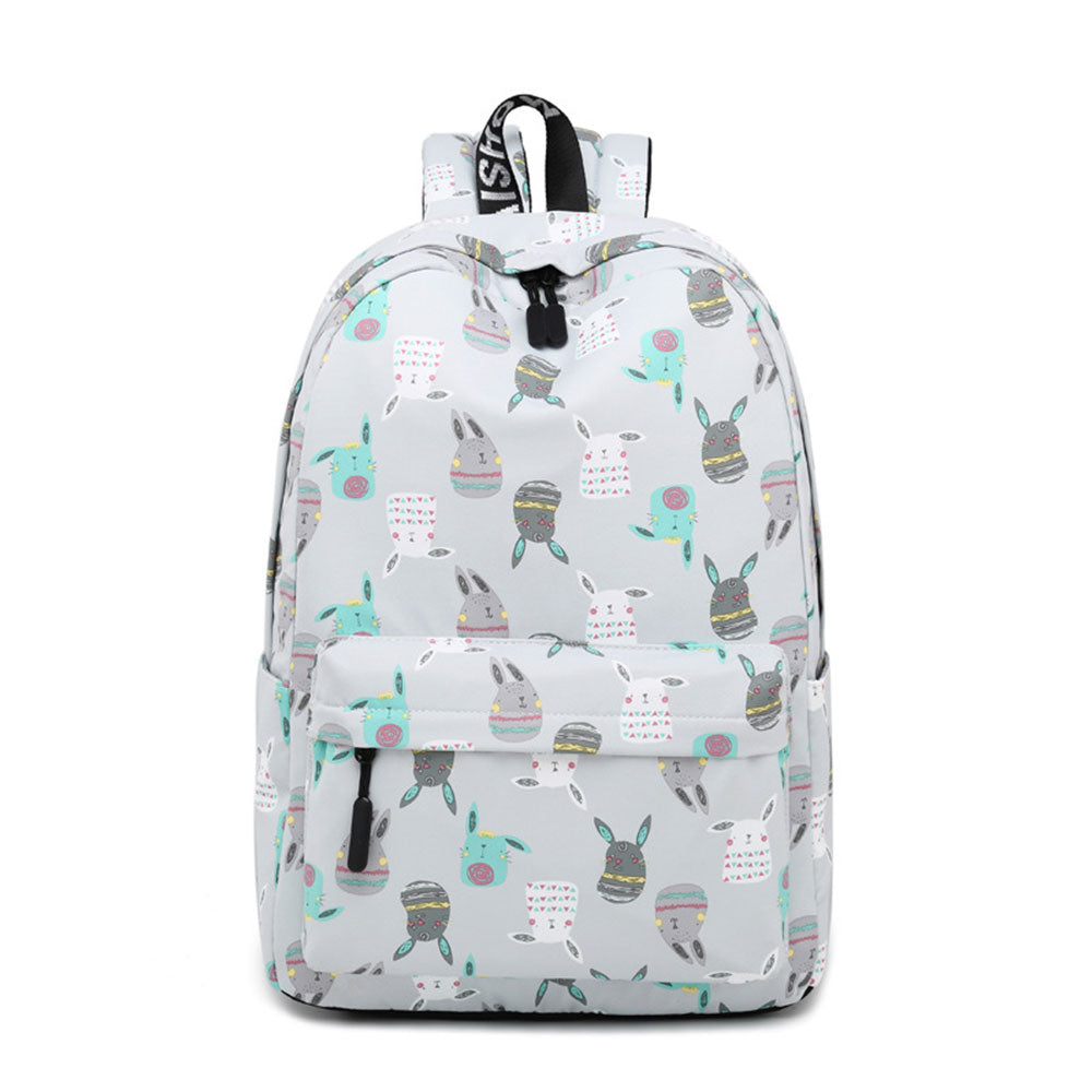 Girls' Cartoon Backpack with Laptop Compartment Rabbit Printing College Backpack
