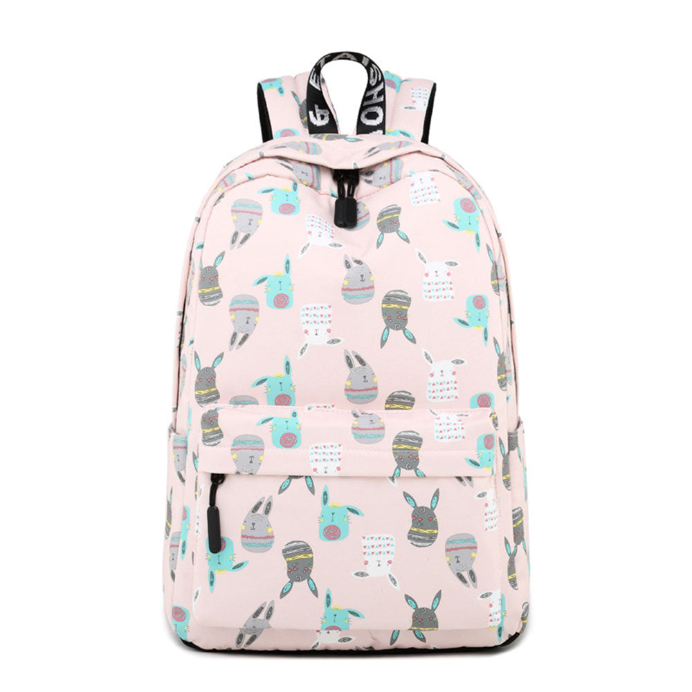 Girls' Cartoon Backpack with Laptop Compartment Rabbit Printing College Backpack