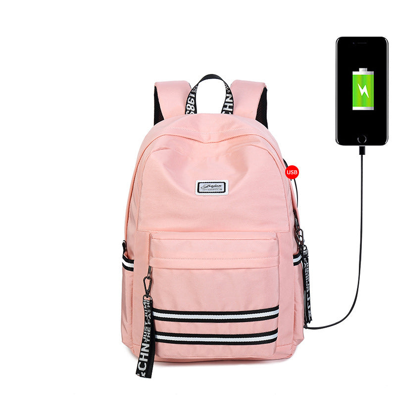 Sporty Lightweight Travel Waterproof Backpack with USB Charging Port Top Level