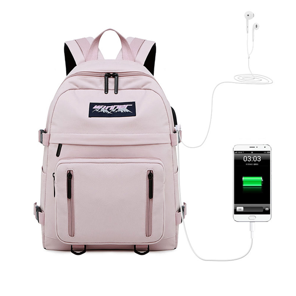 Girls Leisure School Bag Backpack Waterproof Backpack Purse with USB Charge Port