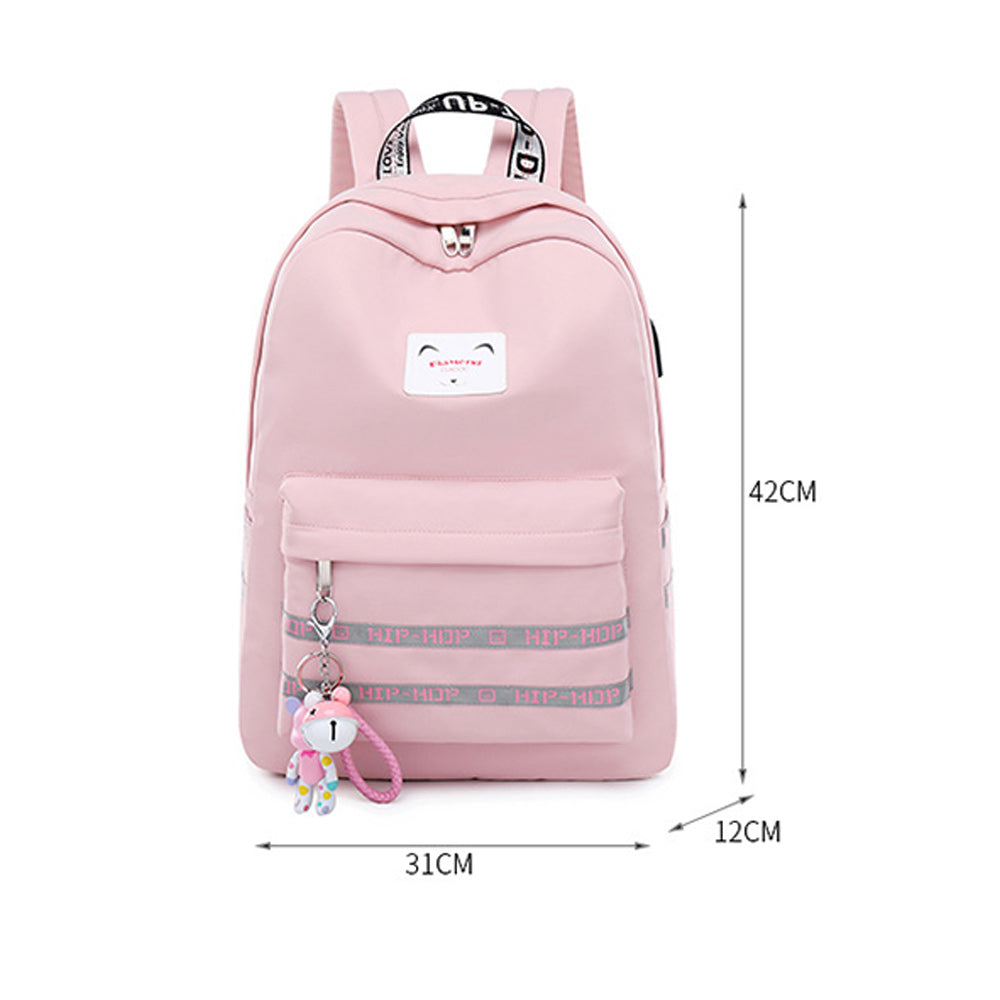 Girls School Backpack with USB Charger Cute Lightweight Bookbag Travel Bag Top Level