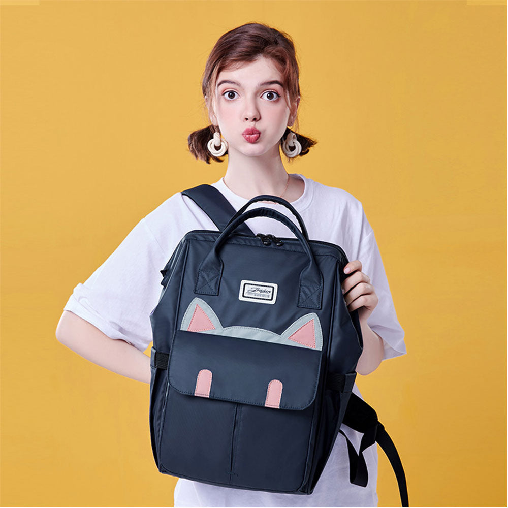 Girl School Backpack Laptop Bag Animal Square Shoulder Handbag for Travel Daypack Fits 14 Inches Laptop Mummy bag