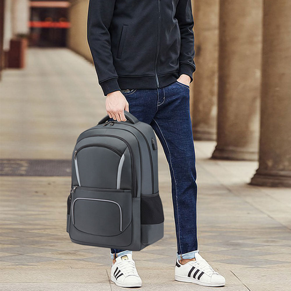 Men's Outdoor Large Capacity Backpack with USB Charging Port Waterproof Commerical Commute Bag Working Bag