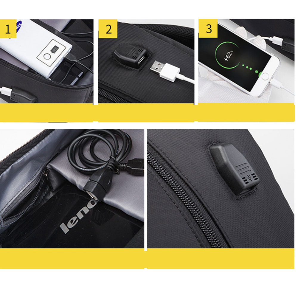 Men's Outdoor Large Capacity Backpack with USB Charging Port Waterproof Commerical Commute Bag Working Bag