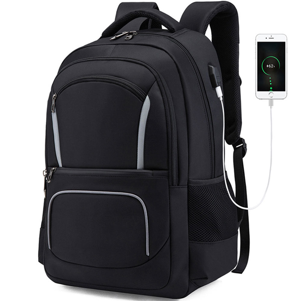 Men's Outdoor Large Capacity Backpack with USB Charging Port Waterproof Commerical Commute Bag Working Bag