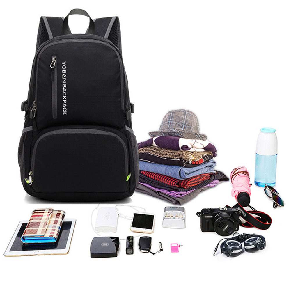 Lightweight Folding Backpack Large Capacity Portable Sports Travel Bag for Teens