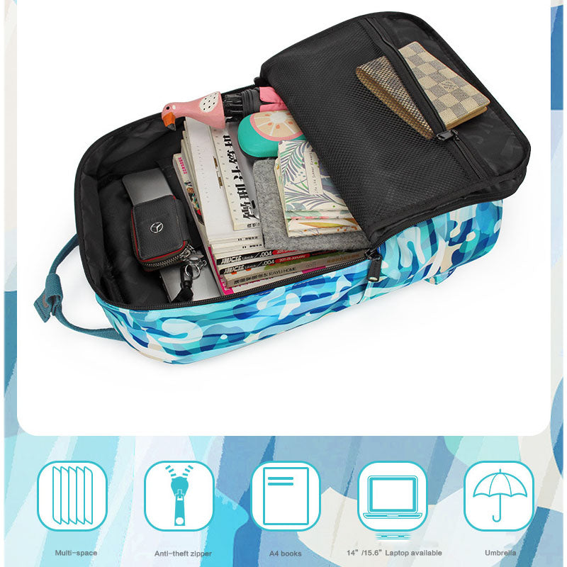 Shell Prints Backpacks Travel Student School Bag for Girls Boys Teens