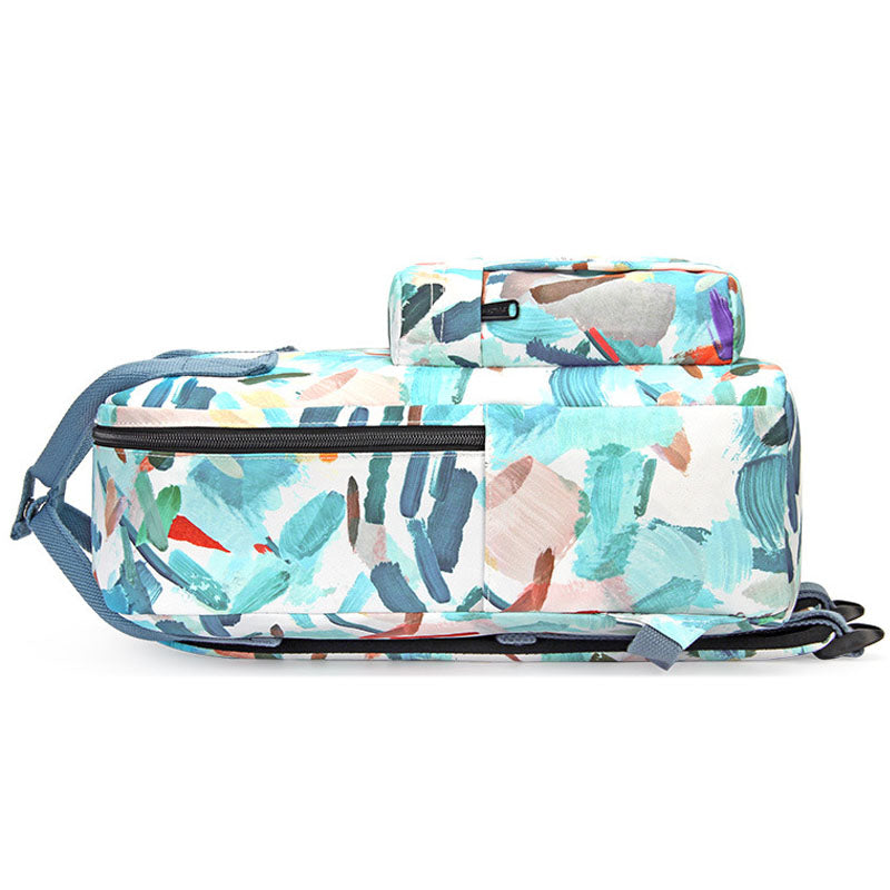 Two-way Zipper Laptop Backpack Student College Daypack School Bag