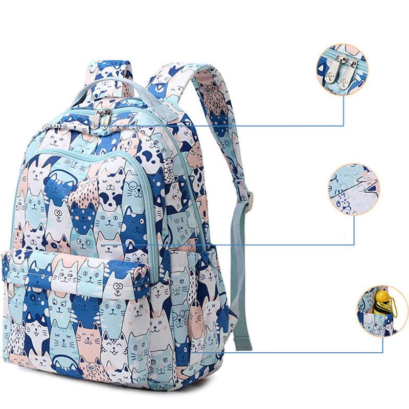 Cute Backpack Kids School Bag Large Capacity Cartoon College Bookbag