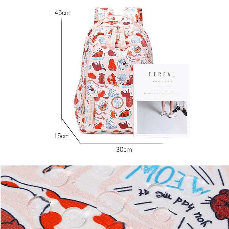 Travel Daypack Water Resistant Casual Backpack Students Multi-Pockets Bag