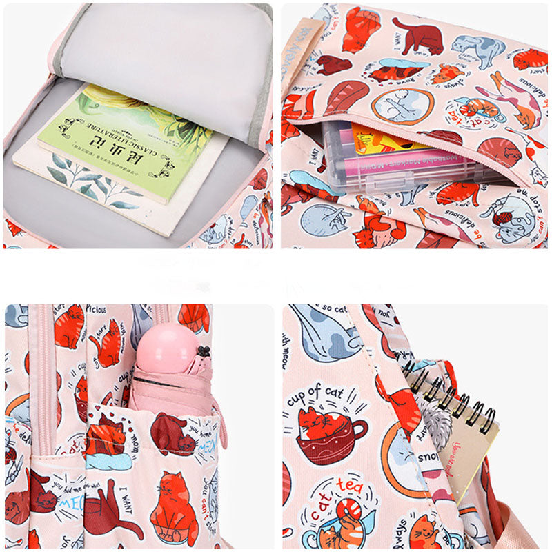Travel Daypack Water Resistant Casual Backpack Students Multi-Pockets Bag