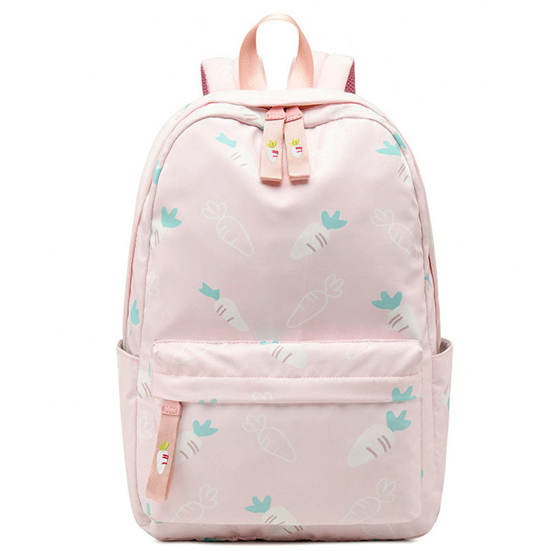 Cute Carrot Pattern Backpack Embroidered Polyester Waterproof Bookbag