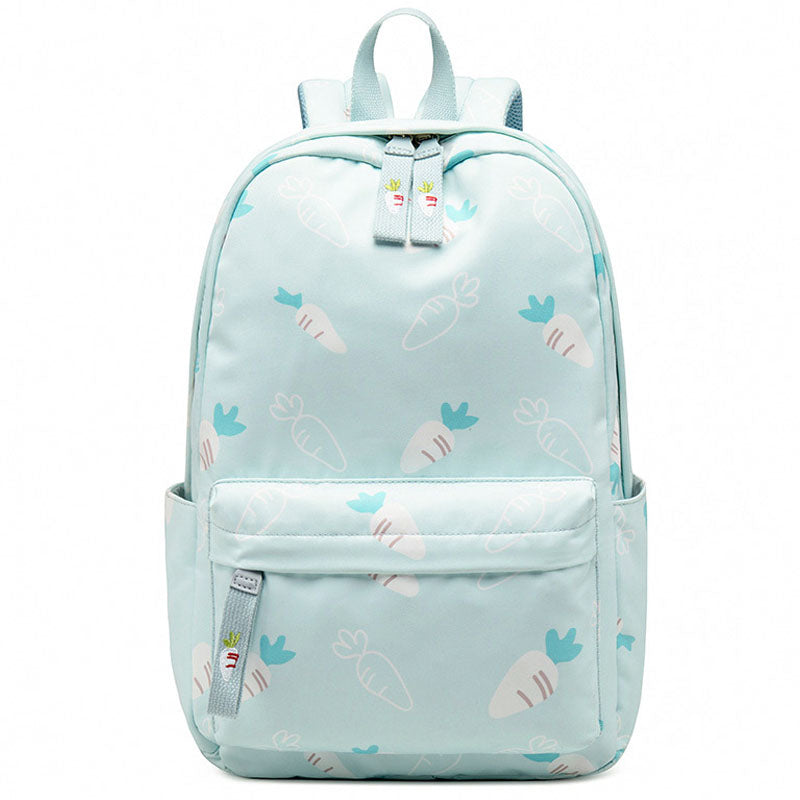 Cute Carrot Pattern Backpack Embroidered Polyester Waterproof Bookbag