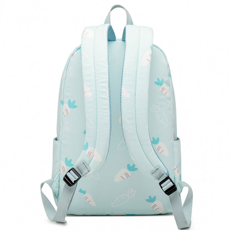 Cute Carrot Pattern Backpack Embroidered Polyester Waterproof Bookbag