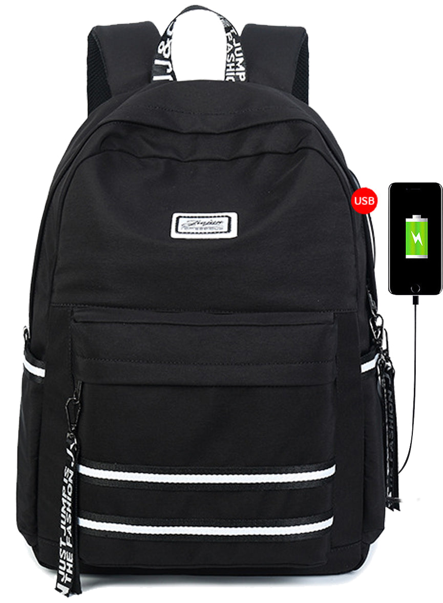 Sporty Lightweight Travel Waterproof Backpack with USB Charging Port Top Level
