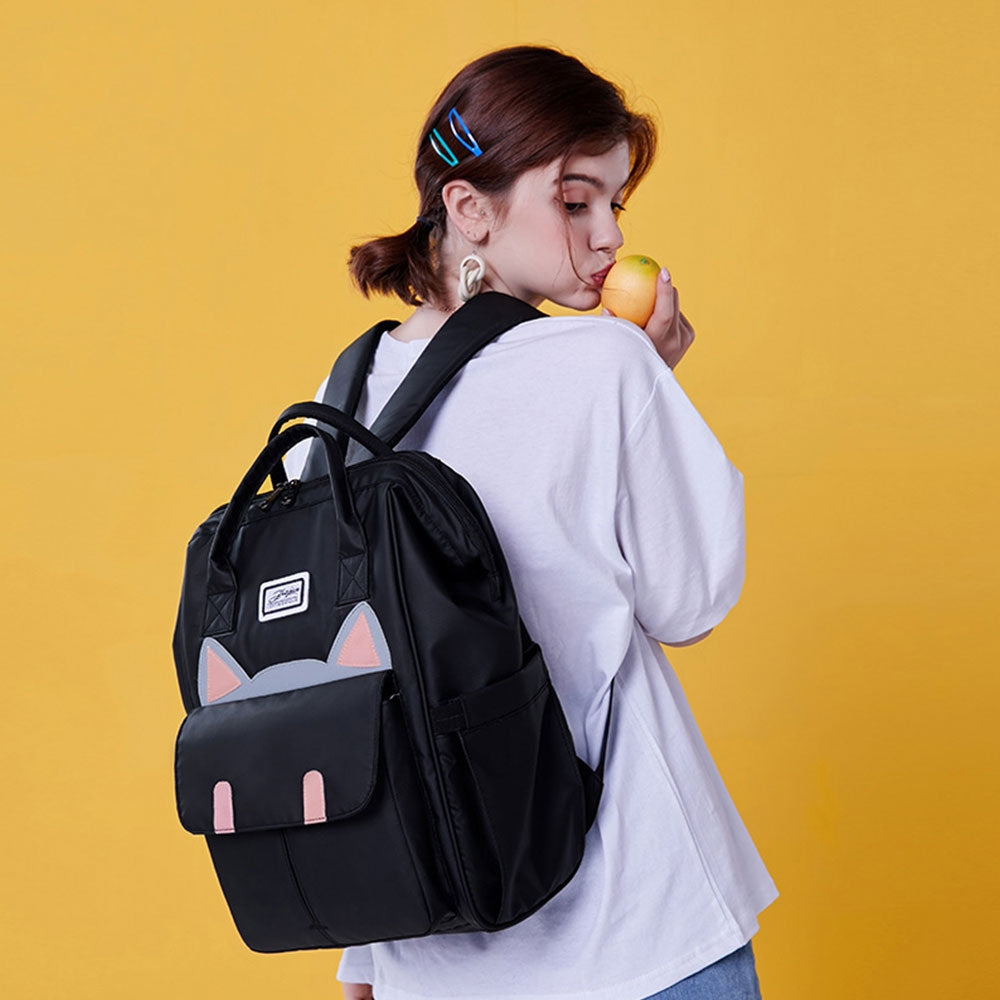 Girl School Backpack Laptop Bag Animal Square Shoulder Handbag for Travel Daypack Fits 14 Inches Laptop Mummy bag